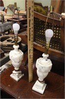 PAIR OF MARBLE LAMPS