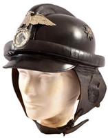 Nazi German Third Reich Leather Motorcycle Helmet