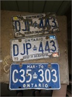 3 Ontario  license plates