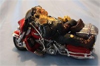 Biker Figurine - Laying on Motor Cycle
