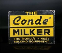 The Conde' Milker Tin Farm Sign