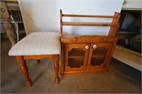 Hanging Display Cabinet & Foot Stool