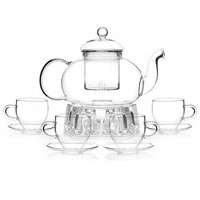 Adorable Full Glass Kettle Teapot Set with