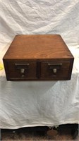 Antique oak Globe file box