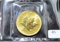 1989 CANADA GOLD MAPLE LEAF - 1/2 OZ FINE GOLD