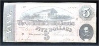 1864 CONFEDERATE $5 NOTE - (T-69)