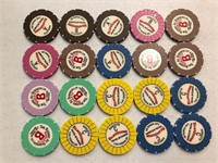 20 Various Las Vegas Nevada Casino Chips