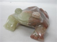 Carved Stone Frog Figurine - 4.25" Long