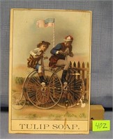 High wheel bicycle advertising trade card