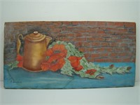 Painting; Poppies and Tea Kettle