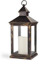 14" Outdoor Lanterns With LED Candles And Timer