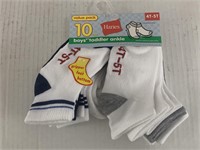 New hanes 10 pairs of toddler socks