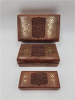 3 Shalinindia Wooden Jewelry Box Handcrafted
