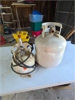 To propane tanks small one has fuel
