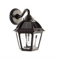 Polaris 1-Light Black Solar LED Outdoor Wall Mount