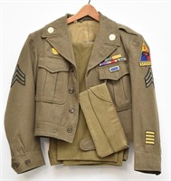 WWII USArmy "IKE" 3rd Armored Division Uniform 34S