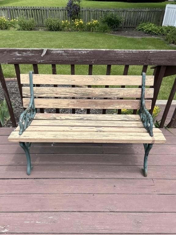 Cast Iron and Wood Bench