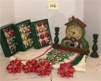 Misc. Christmas Lot with Clock