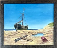 TRISTRAM PAUL HILLIER SURREALIST OIL PAINTING