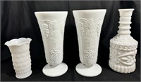 EXQUISITE LOT OF COLLECTIBLE MILK GLASS DECOR
