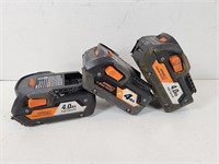 GUC Rigid 18V Lithium Ion 4amp Batteries (x3)