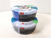 NEW 3M Multi-Purpose Blue Duct Tape, x2 Rolls