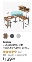 Cubiker L Shaped Desk with Hutch (NEW)