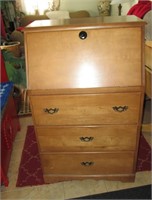 Maple Desk with 3 Drawers 43"h x 27"w x 15d