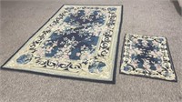 8’x5’ and 3’x2’ multi colored floral rug,