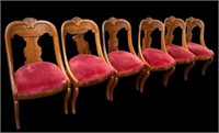 Set of Six Carved Antique Chairs.