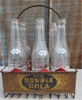 6pack of double cola glass bottles and metal tray