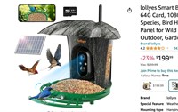 lollyes Smart Bird Feeder Camera with 64G Card,