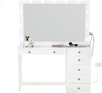 Read!! Boahaus Vanity w/ Lights  7 Drawers  White