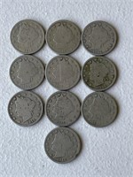 Lot of (10) Victory Nickels
