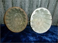 Pair Of Stoneware Jello Molds