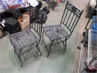 2 Folding Iron Chairs see description