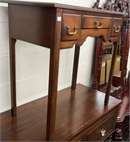 Mahogany Three Drawer Console Table