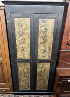 Reproduction Black Paint Decorated Two Door