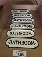 6 Cast Bathroom Signs