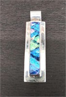 .950 Silver Dichroic Glass Pendant