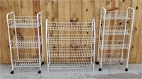 3 - White Wire Shelving Units