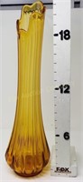 22" Tall Amber Glass Mod Vase