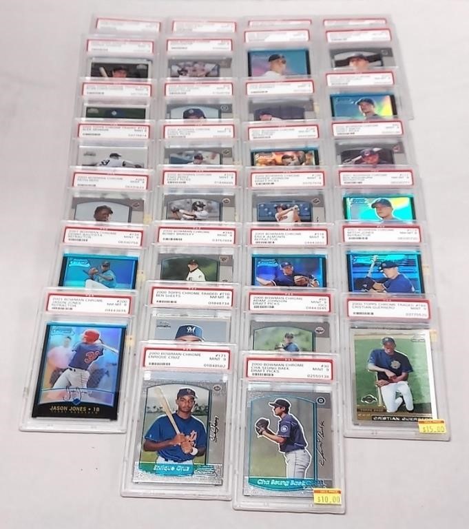 Thirty Graded Baseball Cards