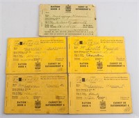 Old Canadian Ration Books 5 PC