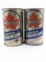 Pair Supertest Super Premium Motor Oil Quart Cans