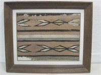 23.25"x 19.25" Framed Native American Rug Piece