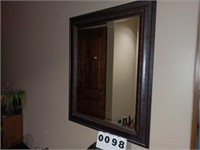Large Mirror with brown trim  40w x 49h