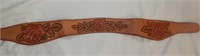 Ladies Tooled Leather Roses Western Belt & Buckle