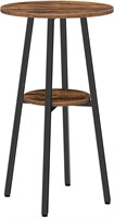 HOOBRO Bar Table  Round Pub Table  2-Tier Bistro T