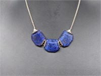 .925 Sterling Silver Lapis Necklace